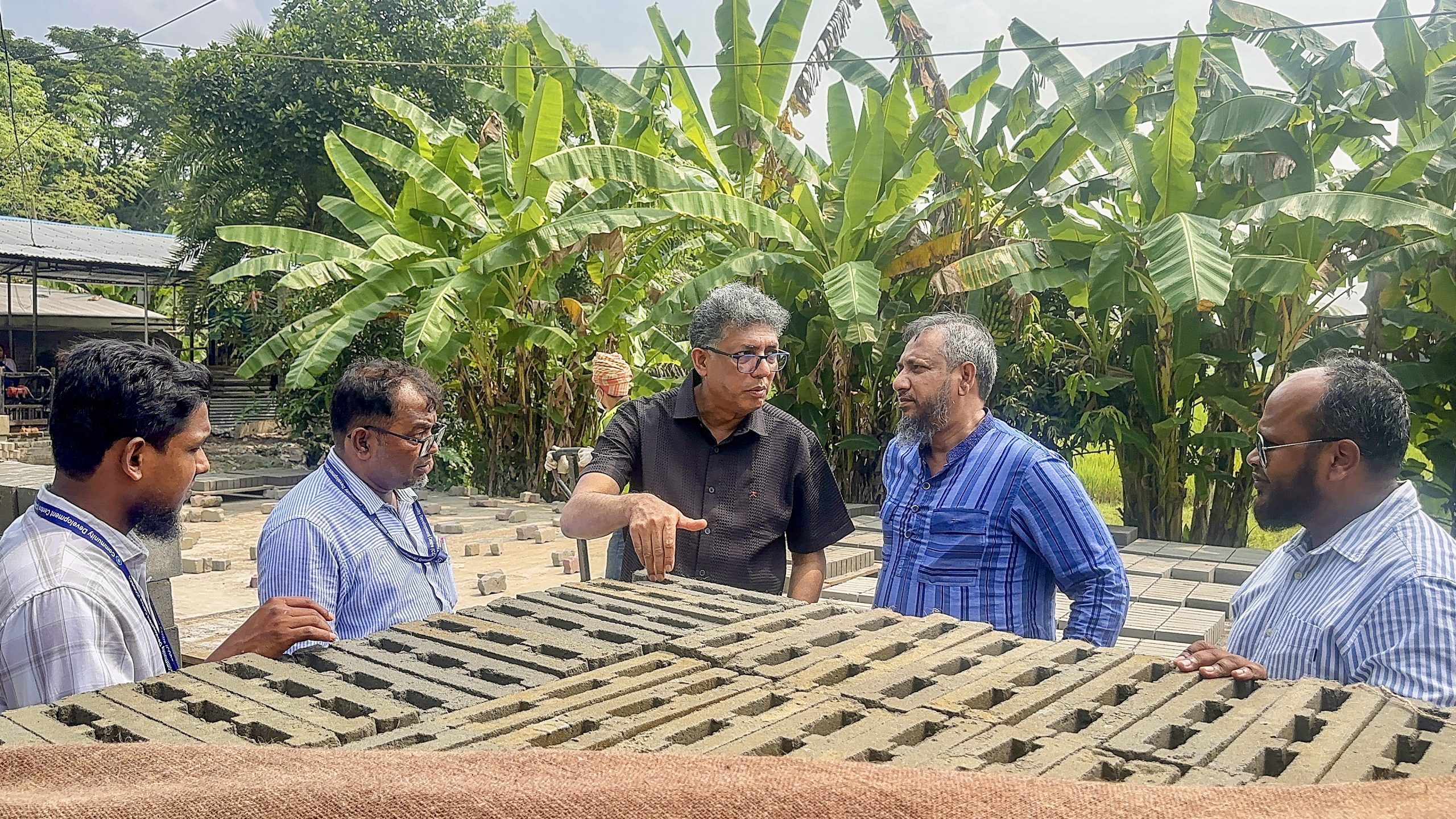 World Bank and PKSF representatives inspect an environment-friendly block manufacturing facility under the SMART project in Khulna and Bagerhat.